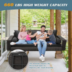 Outdoor Wicker Patio Porch Swing - Image 5