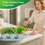 Herb Garden Planter Indoor Kit – 6 Metal Pots - Image 2