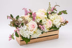 Wood Planter Box with Wine Crate Styled, 12x4 Inch Rectangular, Rose Wood - Image 4