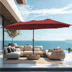 PHI VILLA 15ft Patio Umbrella Double-Sided Outdoor Market Extra Large Umbrella - Image 7