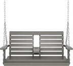 KINGYES Outdoor Hanging Porch Swing, 2 Seat Patio Chair - Image 9