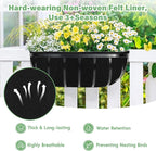 Riare 4 Pack 24 Inch Black Felt Window Box Liners- Fabric Trough Planter Basket - Image 3