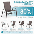 Outdoor Stackable Chairs Set of 4, Stacking Patio Chairs - Image 6