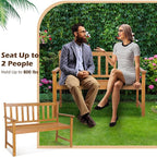 Tangkula Outdoor Acacia Wood Bench, 2-Person Garden Bench - Image 6