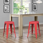 Devoko Metal Bar Stools 24" Indoor Outdoor Stackable Barstools Modern Style - Image 4