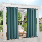 NICETOWN 2 Panels Windproof Outdoor Curtains Top and Bottom Grommet by NICETOWN