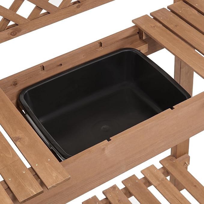 Yaheetech Potting Bench Table Outdoor Garden Horticulture Wooden Workstation - Image 9