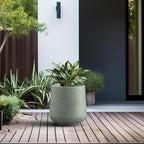 Kante 11.6" Dia Round Concrete Planter, Outdoor Indoor Large Plant Pots - Image 3