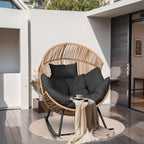 JAMFLY Egg Chair Outdoor Rocking Chairs, Wicker Patio Chair Oversized Lounger - Image 6