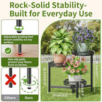 3 Tier Metal Plant Stand Indoor Outdoor, Corner Tall Plant Shelf - Image 3