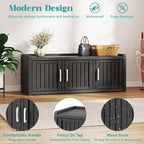2-Tier Storage Bench, Waterproof UV-Resistant Outdoor Shoe Storage Cabinet - Image 4