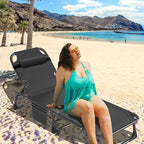 MOPHOTO Folding Chaise Lounge Chair 5-Position, Folding Cot, Heavy Duty Patio - Image 8