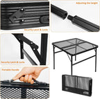 Square Folding Card Table with Adjustable Height, Patio & Indoor Use, Fits 2–4 - Image 5