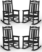 Ciokea Oversized Outdoor Rocking Chairs Set of 4, 380lbs Heavy-Duty Large Patio by CIOKEA