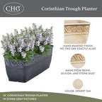 Classic Home and Garden Corinthian Trough Planter 10" Desert Tan - Image 2