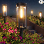Bright Solar Pathway Lights Outdoor, 8 Pack Solar Powered Garden Lights by BITPOTT