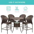 Best Choice Products 5-Piece Outdoor Wicker Bar Table Bistro Set Dining - Image 5