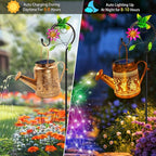 2 Pack Solar Lanterns Outdoor Waterproof, Hummingbird Watering Can Garden Decor - Image 6
