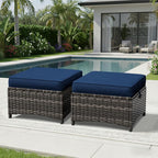 Joyside Outdoor Ottoman Set of 2, Patio Large Ottoman Foot Rest - Image 7