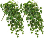 Hollyone 2pcs Artificial Hanging Plants 24" Fake Ivy Vine Faux Ivy Leaves by Hollyone