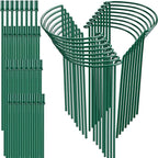 16 Pack 32 or 16 inch Adjustable Plant Support Stakes, Heavy-Duty Half Round by HiGift