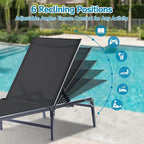 Outdoor Chaise Lounge Chair Set of 2, Foldable & Assemble-Free, 6 Adjustable - Image 7
