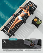 SERWALL Outdoor Chaise Lounge Set of 8, HDPE Pool Lounge Chairs - Image 7