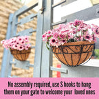 LaLaGreen 16 Inch Wall Mounted Flower Baskets, 4 Pack, Large Railing Planter - Image 5