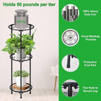CASIMR Plant Stand Indoor Outdoor, Metal Rustproof Flower Shelf 3 Tier 32.3 inch - Image 2