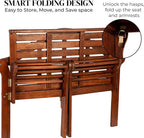 Plow & Hearth Weatherproof Lutyens Eucalyptus Wood Garden Bench | Foldable - Image 4