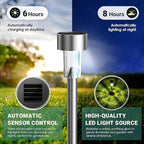 GIGALUMI Solar Lights Outdoor Waterproof, 12 Pack, Stainless Steel LED Solar - Image 5