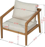 Christopher Knight Home Set of 2 Leland Patio Furniture Acacia Wood Club Chairs - Image 2