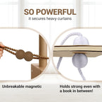Hion Magnetic Curtain Tiebacks Dark Brown 4 Pack, Curtain Tiebacks Buckles - Image 5