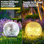 Coroor Garden Solar Ball Lights Outdoor Waterproof, 80 LED Cracked Glass Globe - Image 6