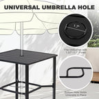 NUU GARDEN 3-Piece Outdoor Bar Set, Light Gray and Black - Image 3