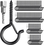 PlusRoc 60 Pack Ceiling Hooks for Hanging Plants Outdoor String Lights Heavy by PlusRoc