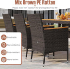 Tangkula 9 Pieces Rattan Outdoor Dining Set - Image 5