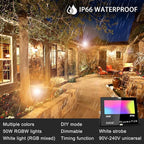 MELPO Led Flood Light 500W Equivalent, RGBW Led Outdoor Lights Colored - Image 2