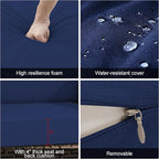 Patio Couch with High Back, All Weather PE Wicker Couch with Waterproof Cushion - Image 3