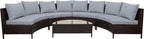 Merax 5-Piece Outdoor Sectional Sofa Set, All-Weather PE Wicker Patio Furniture - Image 8