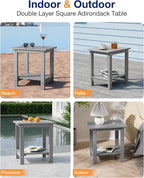 YEFU Outdoor Side Table for Patio: 16" HIPS Weather - Image 7