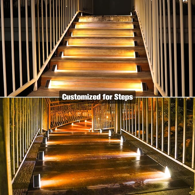 VOLISUN Solar Stair Lights 6 Pack, Solar Step Lights Outdoor Waterproof IP67 - Image 3