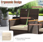 Tangkula 9 Pieces Rattan Outdoor Dining Set - Image 4