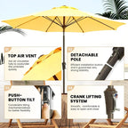 Ayge 9FT Large Outdoor Patio Umbrella Market Table Umbrella-UV Resistant - Image 2
