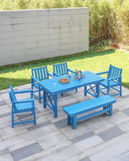 HDPE Outdoor Bench, Poly Lumber Adirondack Benches, All Weather HDPE Patio - Image 3