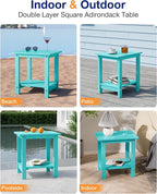 YEFU Outdoor Side Table for Patio: 16" HIPS Weather - Image 7