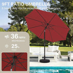 MEWAY 9ft Patio Umbrella Outdoor Table Umbrellas - Image 4