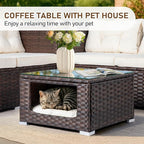 VINGLI 4 Pieces Outdoor Sectional Wicker Patio Furniture Set, Patio Sectional - Image 4