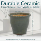 Sunnydaze Round Ceramic Planter - Image 5