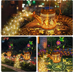2 Pack Solar Lanterns Outdoor Waterproof, Hummingbird Watering Can Garden Decor - Image 5
